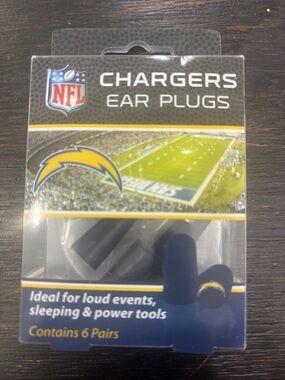 NFL Chargers Navy Blue Foam Ear Plugs with Team Logo